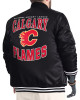 Calgary Flames Adaptive Bold Logo Varsity Satin Jacket