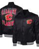 Calgary Flames Adaptive Bold Logo Varsity Satin Jacket