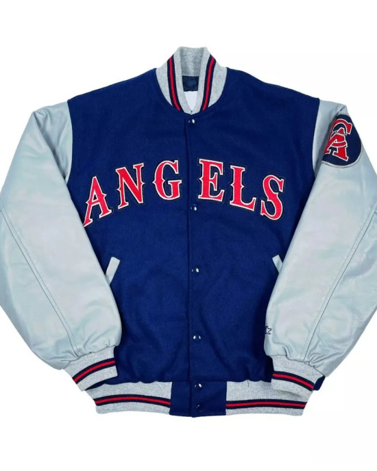 California Angels Blue and Gray Varsity Jacket California Angels Blue and Gray Varsity Jacket