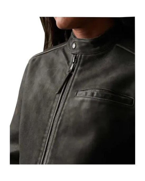 Calvo Full-Zip Leather Jacket