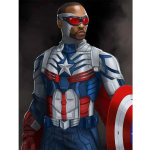 Captain America Brave New World 2025 Sam Wilson Costume Leather Jacket