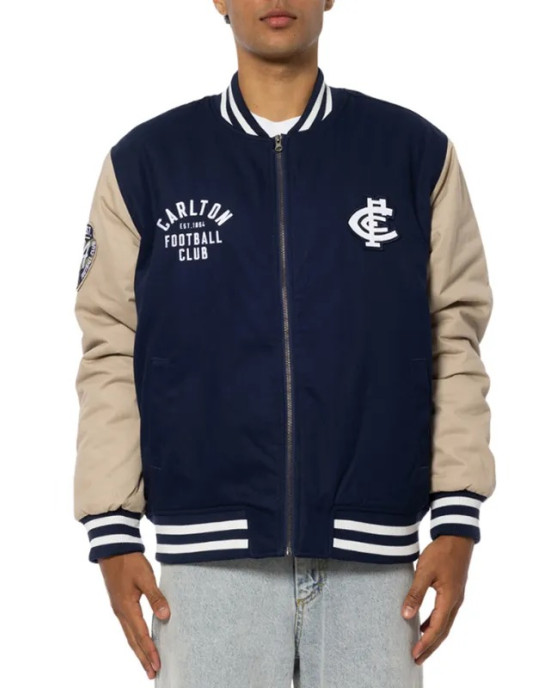 Carlton Blues Lock Up Varsity Cotton Jacket