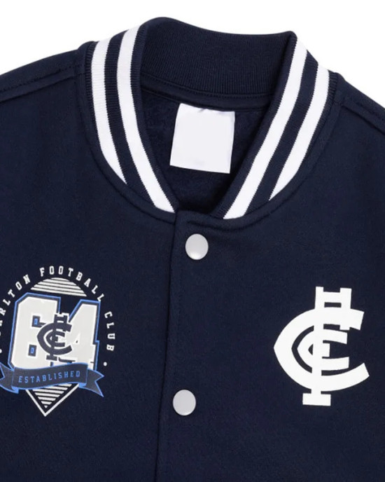 Carlton Blues Navy and Gray Varsity Fleece Jacket