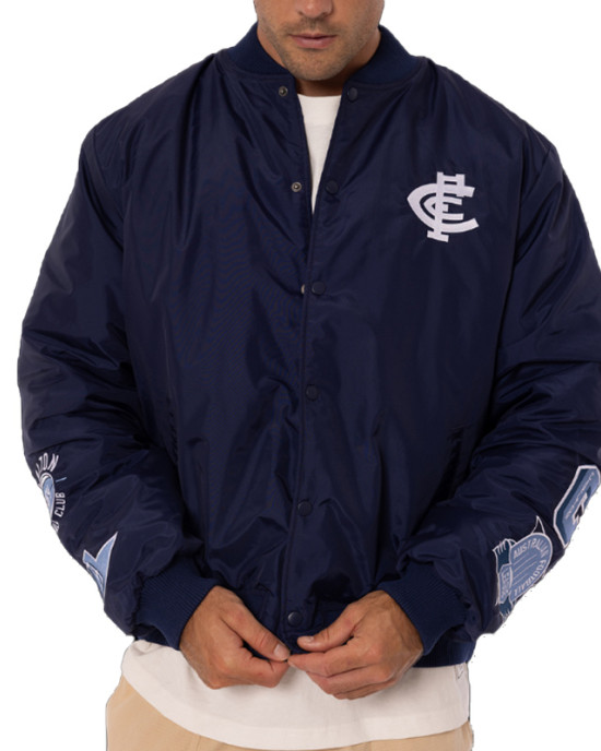 Carlton Blues Patch Navy Bomber Jacket
