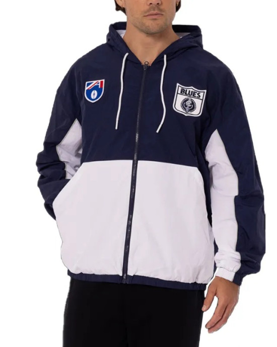 Carlton Blues Throwback Navy Spray Hooded Jacket