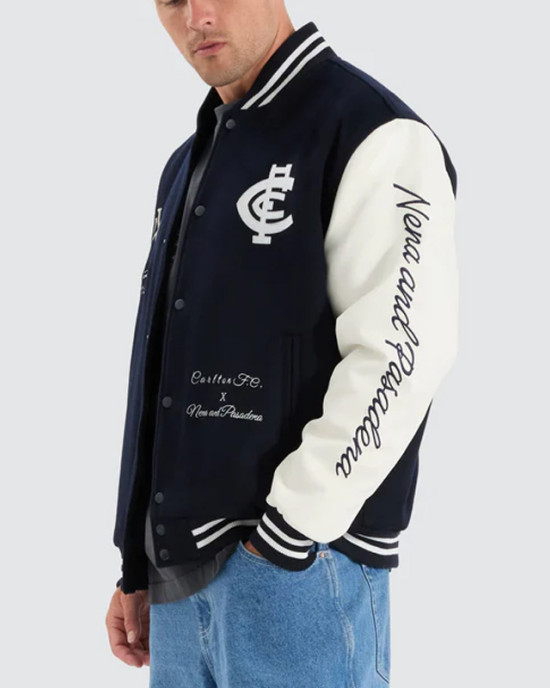 Carlton Blues Varsity Navy and White Jacket