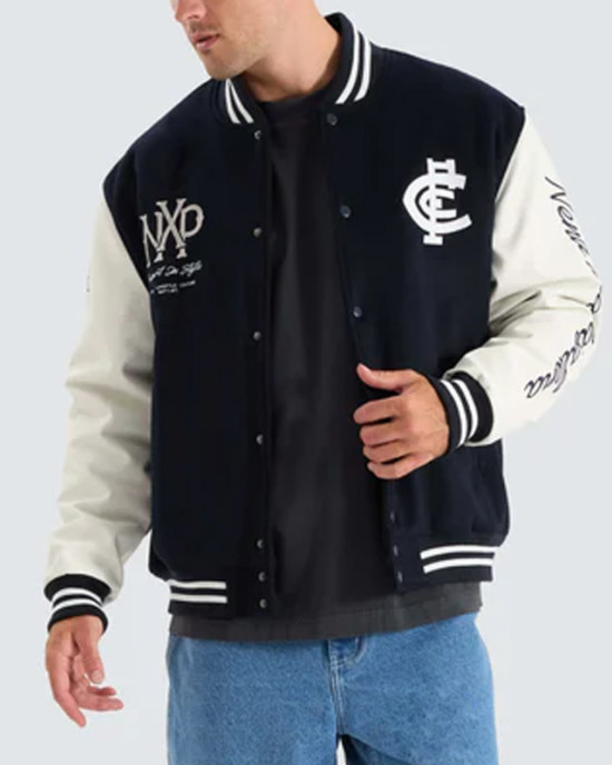 Carlton Blues Varsity Navy and White Jacket