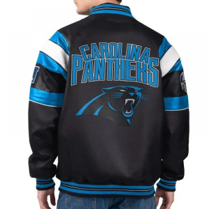 Carolina Panthers G-III Faux Varsity Leather Jacket