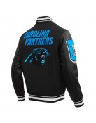 Carolina Panthers Mashup Rib Varsity Wool and Leather Jacket