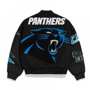 Carolina Panthers Pennant Black Varsity Wool Jacket