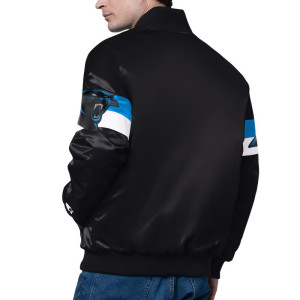 Carolina Panthers Triple Option Varsity Satin Jacket