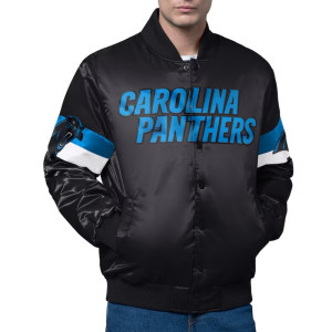 Carolina Panthers Triple Option Varsity Satin Jacket
