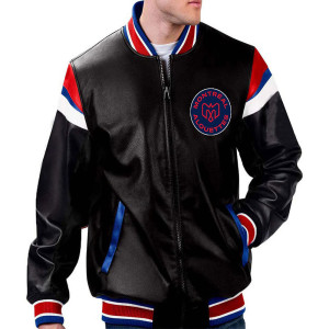 CFL Montreal Alouettes Full-Zip Black Varsity Leather Jacket