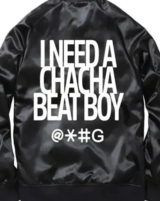 Cha Cha Beat Boy Black Satin Bomber Trendy Jacket Cha Cha Beat Boy Black Satin Bomber Trendy Jacket