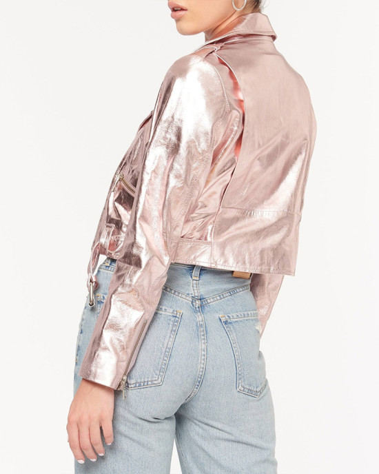Charity Lawson The Bachelorette Rose Gold Leather Jacket Charity Lawson The Bachelorette Rose Gold Leather Jacket