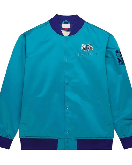 Charlotte Hornets OG 3.0 Lightweight Teal Satin Jacket Charlotte Hornets OG 3.0 Lightweight Teal Satin Jacket