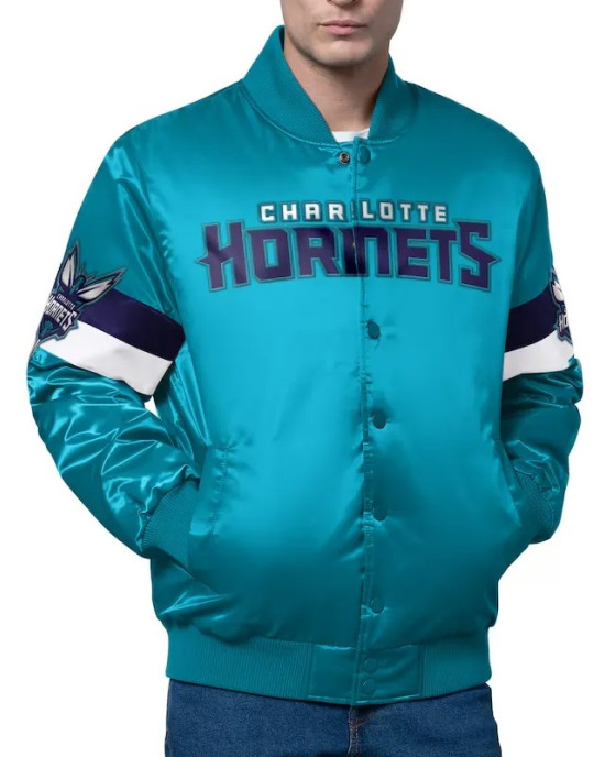 Charlotte Hornets Triple Option Varsity Satin Jacket