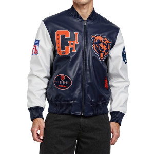 Chicago Bears Best Of Men’s Leather Varsity Jacket