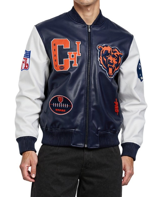 Chicago Bears Best Of Men’s Leather Varsity Jacket