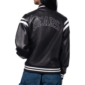 Chicago Bears High Heat Vegan Black Varsity Leather Jacket
