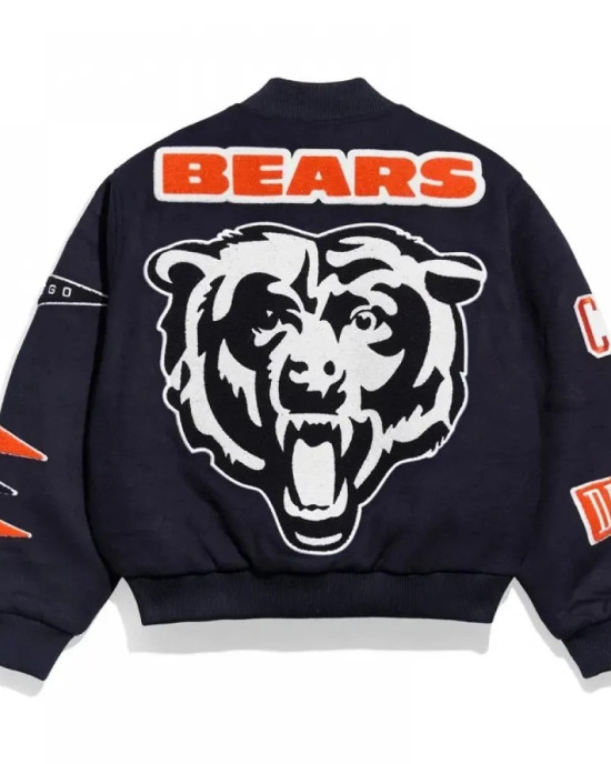 Chicago Bears Pennant Navy Varsity Wool Jacket Chicago Bears Pennant Navy Varsity Wool Jacket