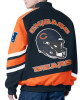 Chicago Bears Prime Time Racing Full-Zip Navy Cotton Jacket