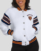 Chicago Bears Snap Front White Fleece Jacket