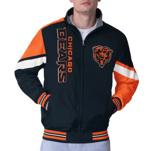 Chicago Bears Strong Arm Navy Full-Zip Jacket