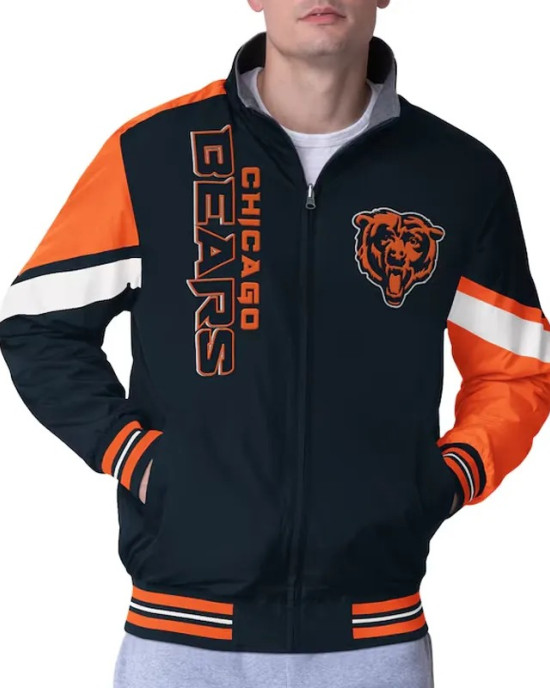 Chicago Bears Strong Arm Navy Full-Zip Jacket Chicago Bears Strong Arm Navy Full-Zip Jacket
