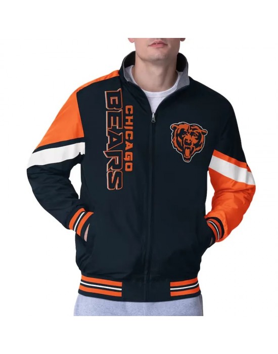 Chicago Bears Strong Arm Navy Full-Zip Jacket