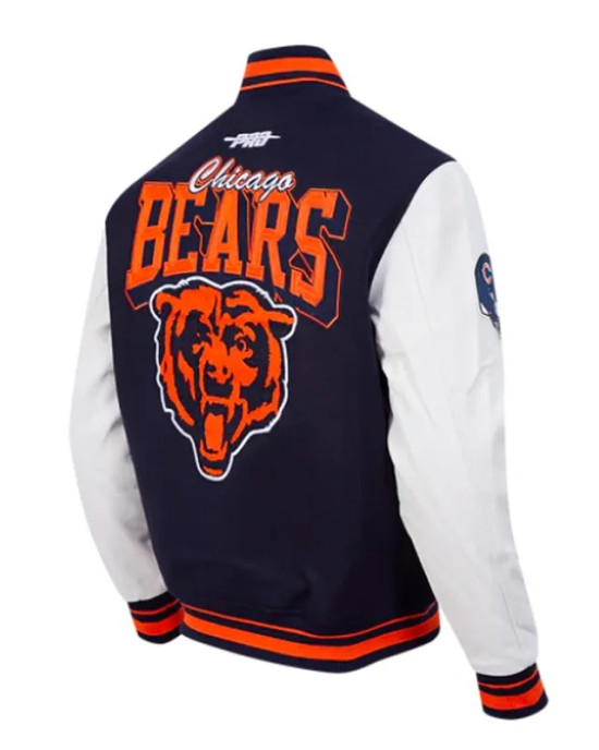 Chicago Bears Team Badge Classic Rib Varsity Jacket