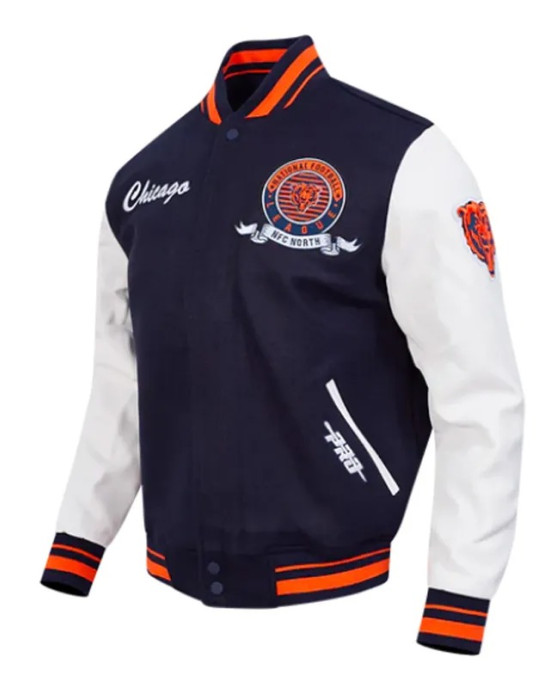 Chicago Bears Team Badge Classic Rib Varsity Jacket