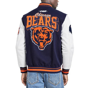 Chicago Bears Team Badge Classic Rib Varsity Jacket