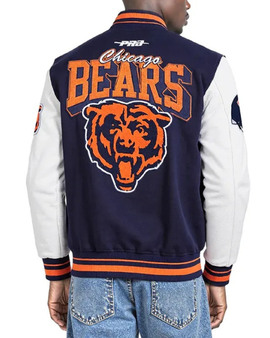 Chicago Bears Team Badge Classic Rib Varsity Jacket