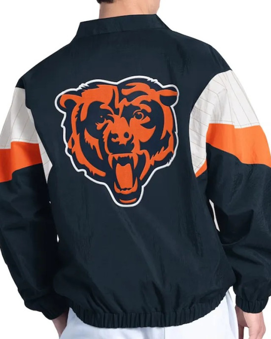 Chicago Bears Yard Line Navy Full-Zip Jacket Chicago Bears Yard Line Navy Full-Zip Jacket