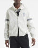 Chicago Blackhawks Leafs Heather Gray Striped Fleece Jacket Chicago Blackhawks Leafs Heather Gray Striped Fleece Jacket