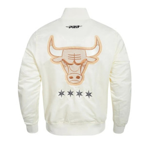 Chicago Bulls 2024/25 City Edition Chenille Cream Satin Jacket