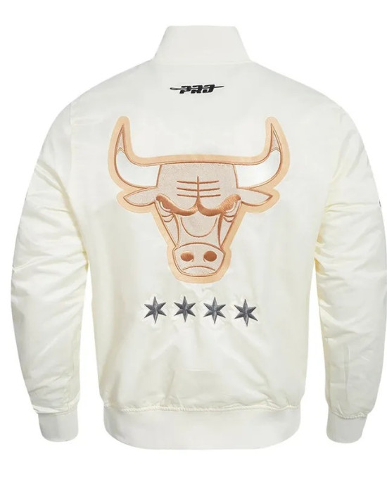 Chicago Bulls 2024/25 City Edition Chenille Cream Satin Jacket Chicago Bulls 2024/25 City Edition Chenille Cream Satin Jacket