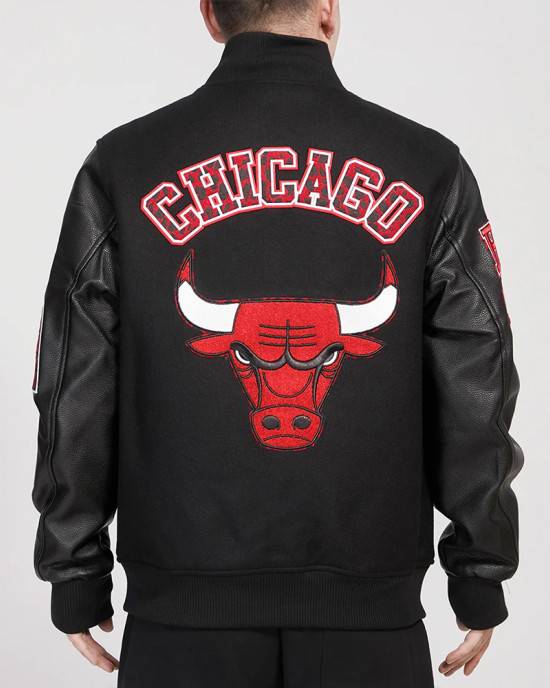 Chicago Bulls Animal Patches Varsity Jacket Chicago Bulls Animal Patches Varsity Jacket