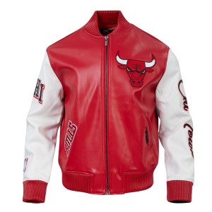 Chicago Bulls City Signature Men's Leather Varsity Jacket