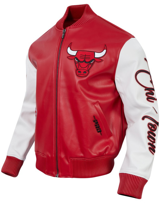 Chicago Bulls City Signature Men's Leather Varsity Jacket
