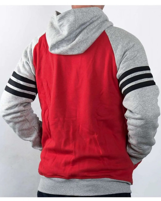 Chicago Bulls Fleece Red and Grey Varsity Jacket Chicago Bulls Fleece Red and Grey Varsity Jacket