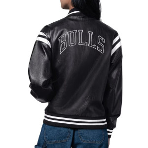 Chicago Bulls High Heat Vegan Black Varsity Leather Jacket