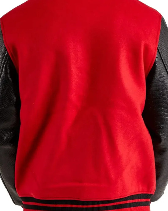 Chicago Bulls Red Wool And Black Leather Varsity Jacket Chicago Bulls Red Wool And Black Leather Varsity Jacket