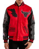 Chicago Bulls Red Wool And Black Leather Varsity Jacket Chicago Bulls Red Wool And Black Leather Varsity Jacket