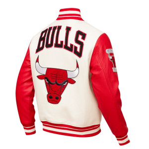  Chicago Bulls Retro Classic Men's Rib Wool Varsity Jacket