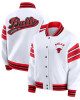 Chicago Bulls Snap Front White Fleece Jacket