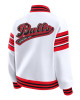 Chicago Bulls Snap Front White Fleece Jacket