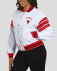 Chicago Bulls Snap Front White Fleece Jacket