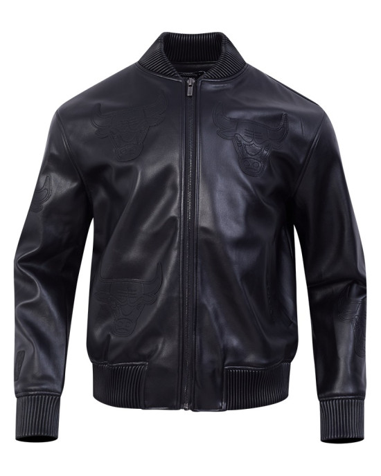 Chicago Bulls Washed Vanguard Men's Leather Varsity Jacket